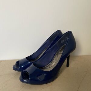 Stylish Blue Peep Toe Heels
